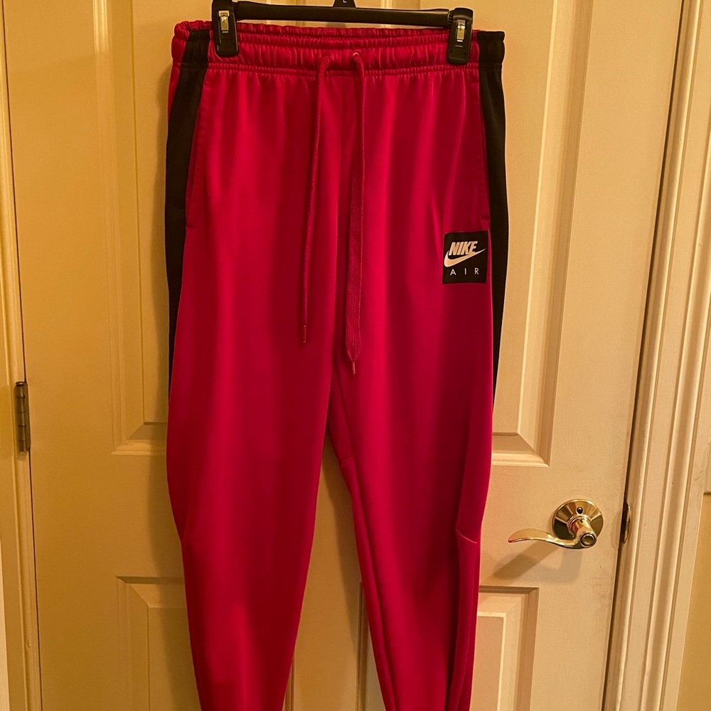 Nike Air Red/Black Sweatpants - Cuffed Ankle